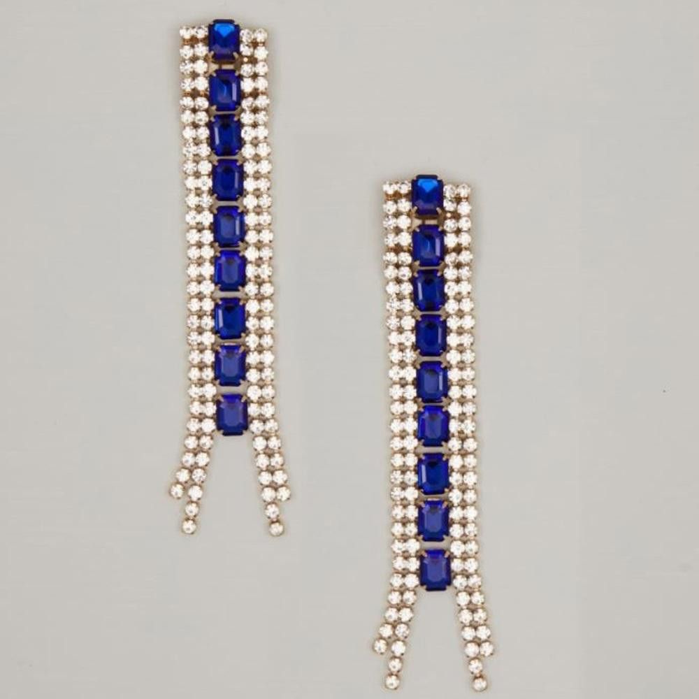 Designer Intrend by Max Mara Dangle Earrings with Rhinestones Size ONE SIZE - 1 Thumbnail