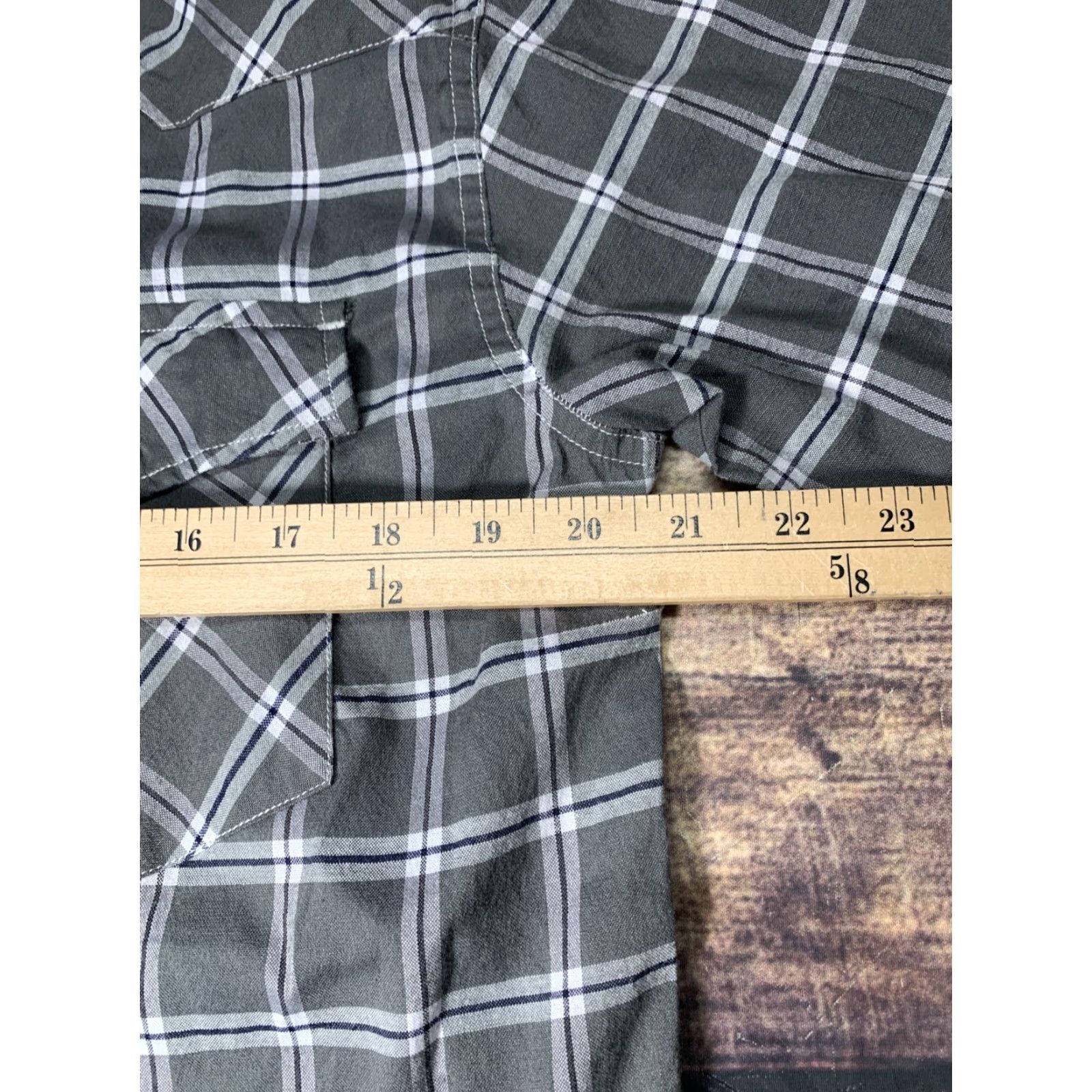 Vintage Western Shirt Casual Country Mens Short Sleeve Pearl Snap Plaid Gray Large Size Size US L / EU 52-54 / 3 - 4 Thumbnail