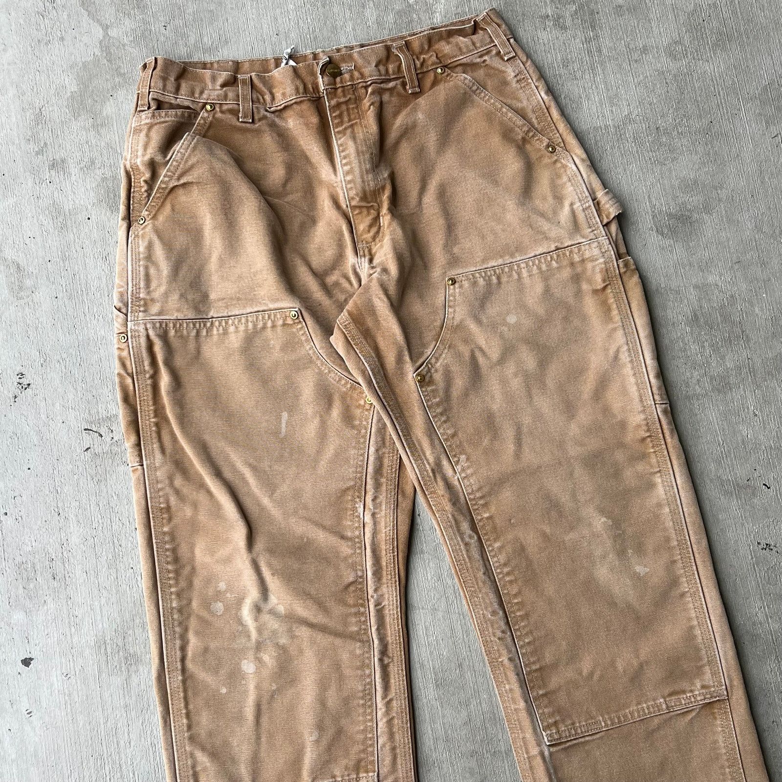 Carhartt × Vintage Carhartt faded brown double knee work wear carpenter pants Size US 31 - 2 Thumbnail