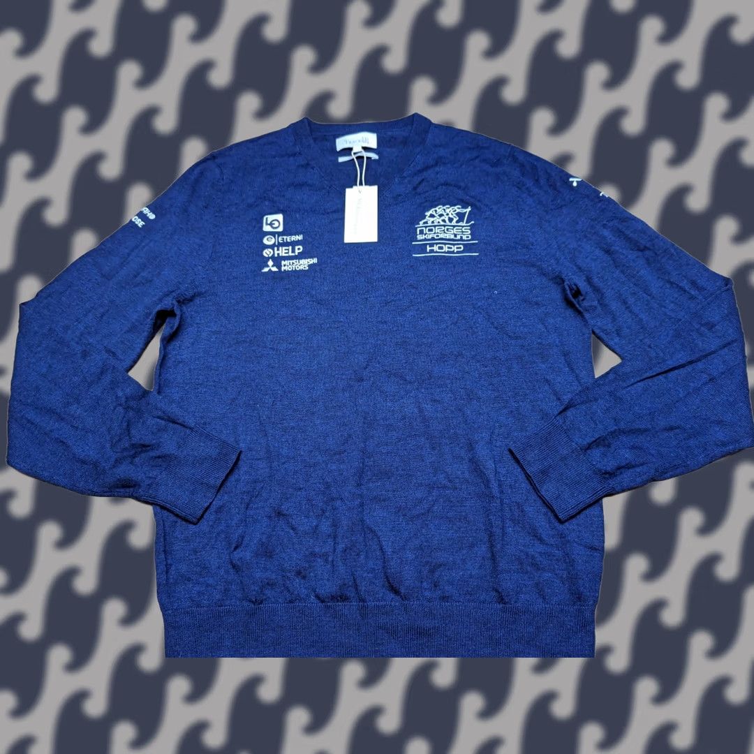 Vintage TRACKER Merino Wool Jumper Small Blue Blouse Pullover Norge Skiforbund Knit Shirt Mens S Blue Wool Jumper Size US S / EU 44-46 / 1 - 1 Thumbnail