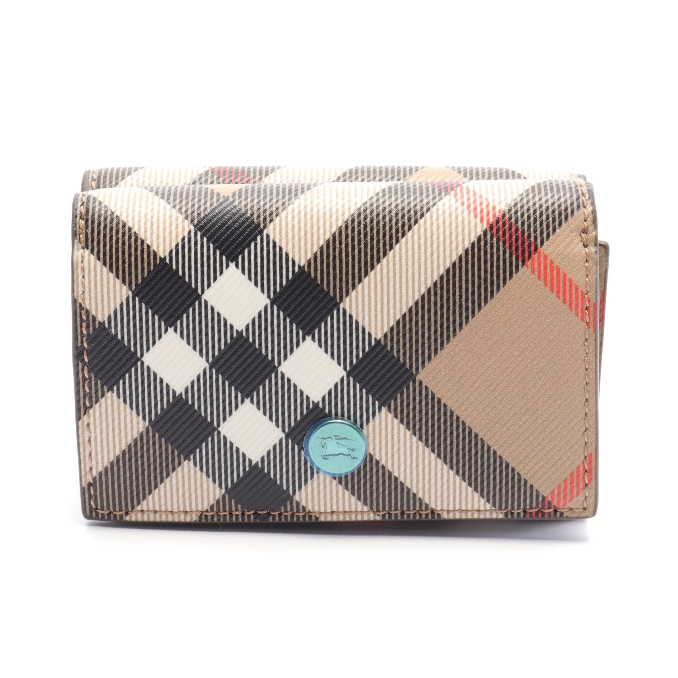 Burberry Burberry Check Compact Wallet Light Brown Black Multicolor Size ONE SIZE - 1 Thumbnail