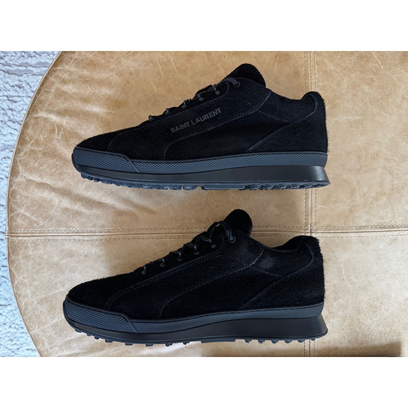 Saint Laurent Paris $795 Saint Laurent Men's Black Suede Sneaker With Logo US 12 Size US 12 / EU 45 - 7 Thumbnail
