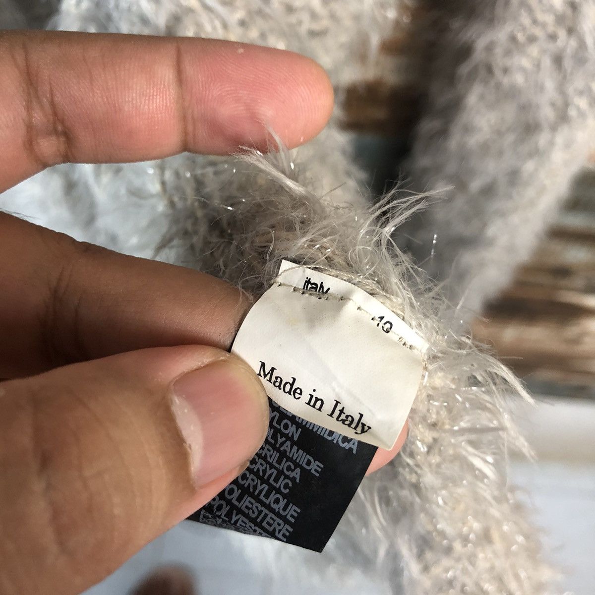 Other Become Grey mohair fur shaggy Cardigan Knitwear #A1318 Size L / US 10 / IT 46 - 12 Thumbnail
