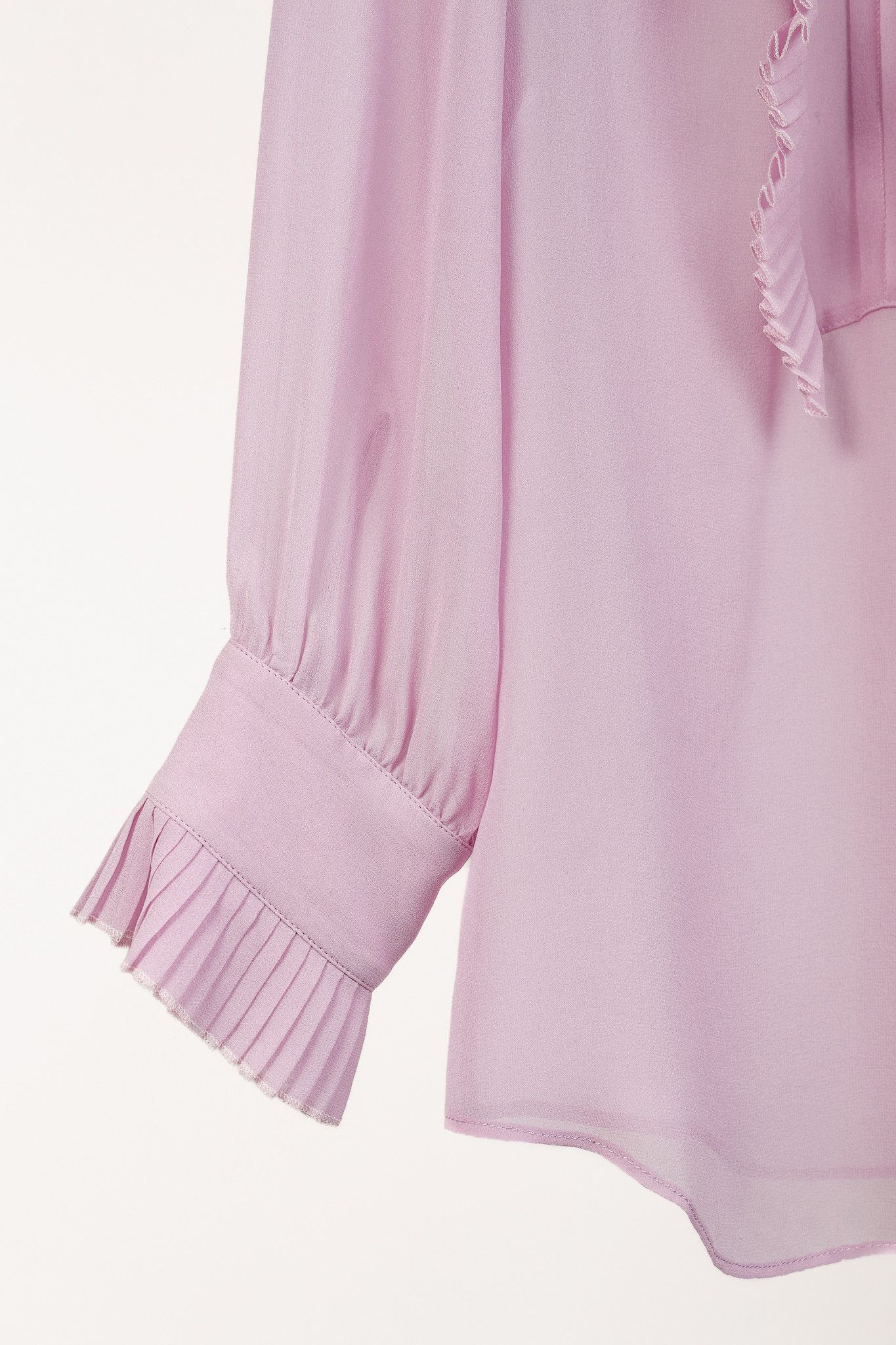 Gucci Gucci Resort 2016 Pink Silk Pleated Ruffle Tie-Neck Shirt Size M / US 6-8 / IT 42-44 - 7 Thumbnail