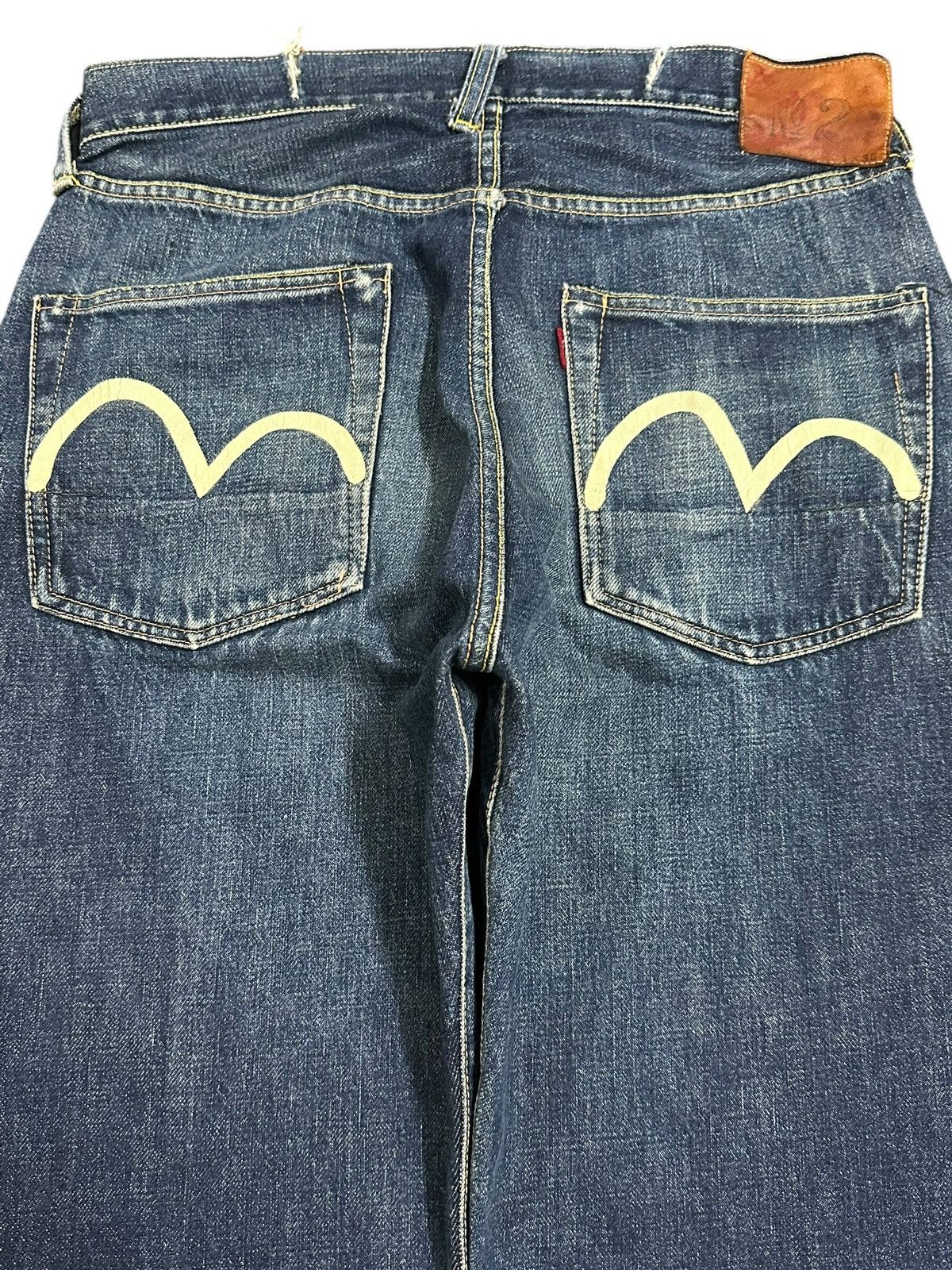 Evisu Vintage 80s Usa Evis Selvedge Faded Wash Style Baggy Jeans Size US 30 / EU 46 - 6 Thumbnail