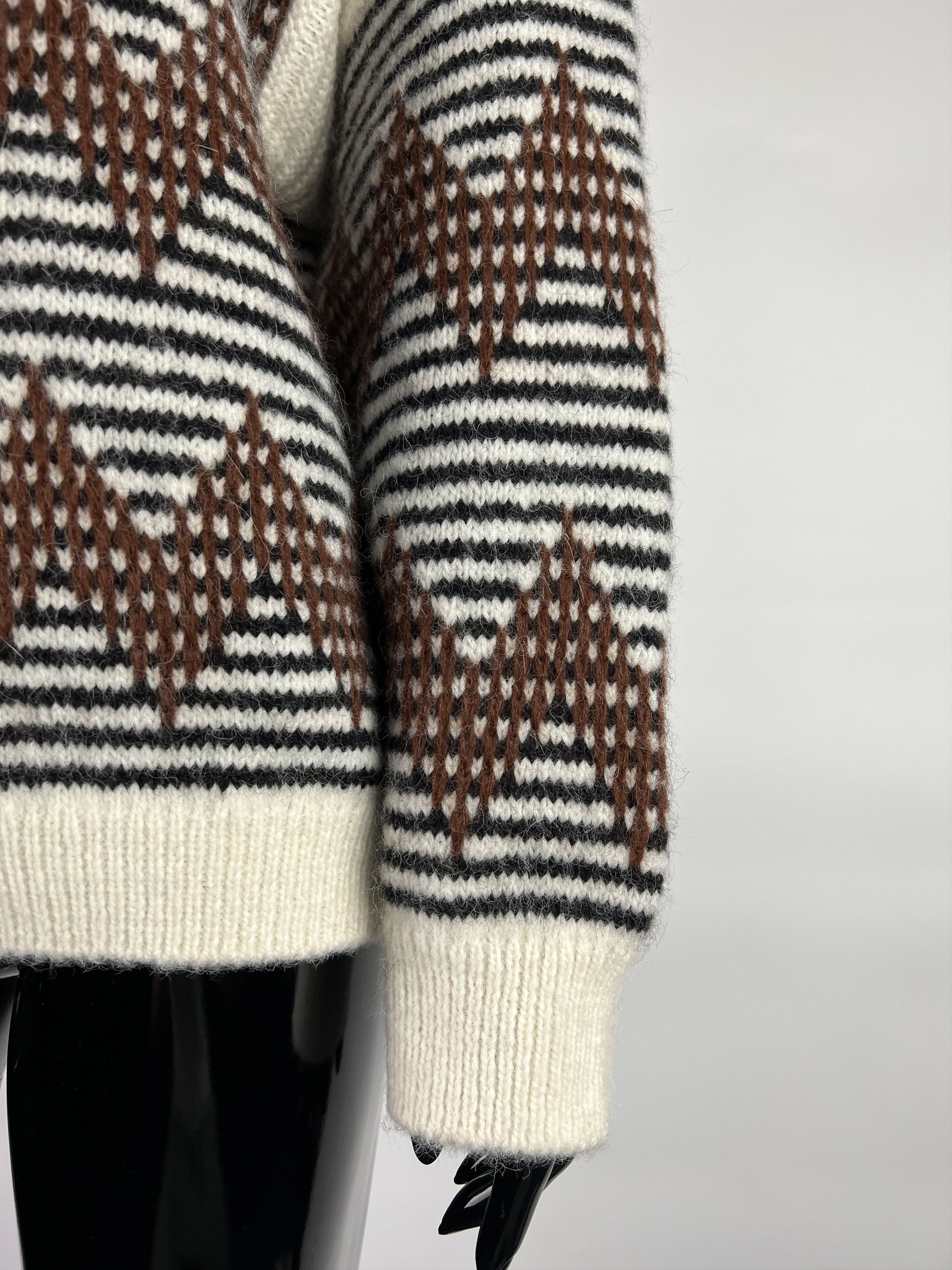 CLOSED Closed Alpaca Wool Mohair Ribbed Striped Sweater Size XS/S Size XS / US 0-2 / IT 36-38 - 5 Thumbnail