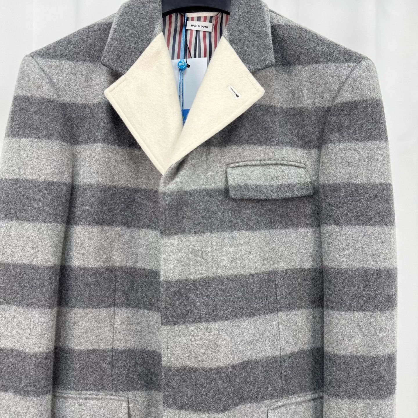Thom Browne Thom Browne Wool Striped Shoulder Pad Overcoat Size US M / EU 48-50 / 2 - 3 Thumbnail
