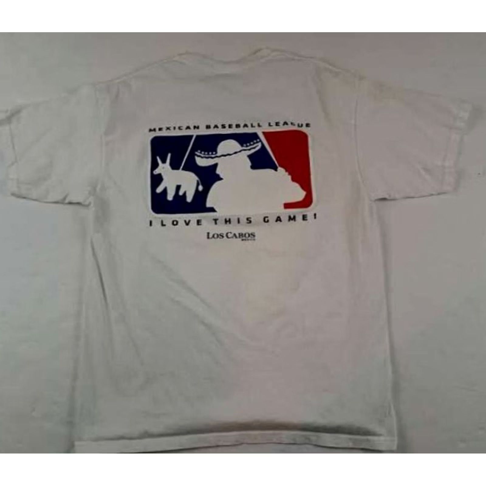 Vintage VINTAGE Buho T-Shirt Los Cabos Mexico Baseball League I Love Baseball White L Mens Large Size US L / EU 52-54 / 3 - 3 Thumbnail