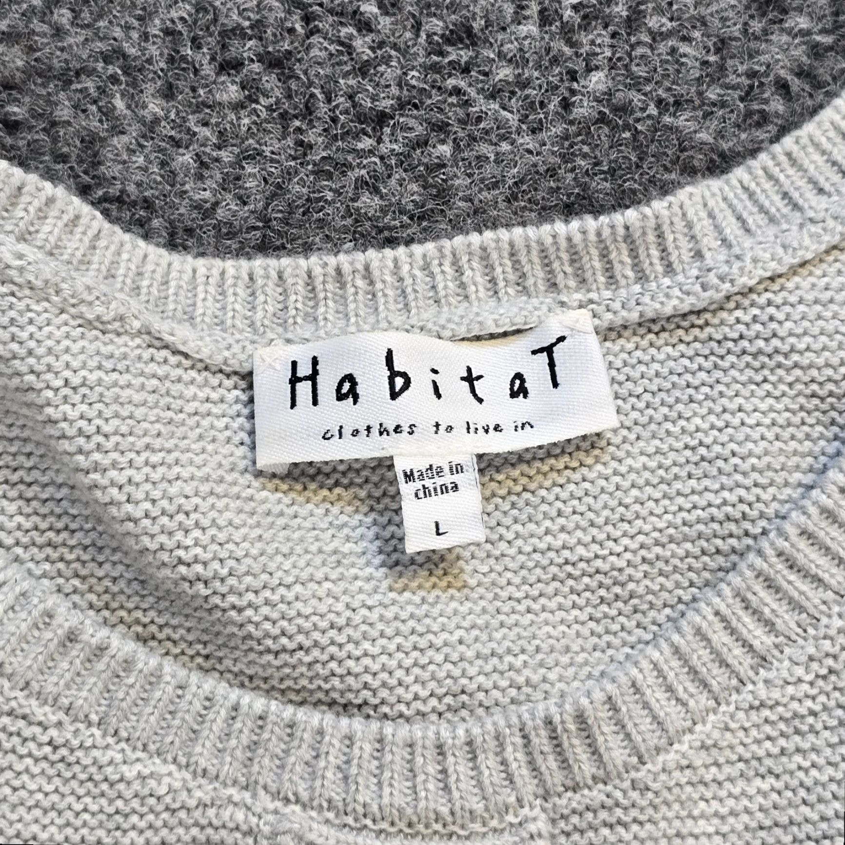 Habitat Habitat Sweat er Womens Large Gray Knit Long Sleeve Bows Lagenlook Casual Top Size L / US 10 / IT 46 - 3 Thumbnail