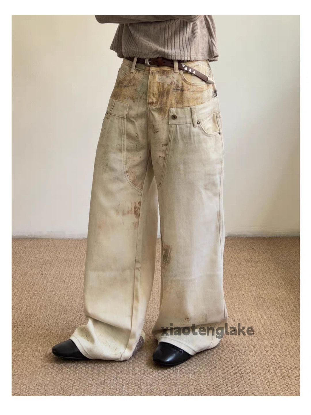 Jean zx distressed faded loose baggy carpenter Stain jeans Size US 28 / EU 44 - 3 Thumbnail