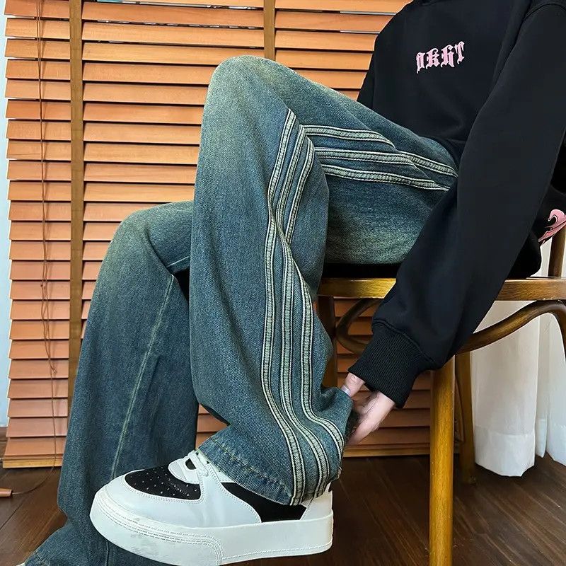 Japanese Brand × Jean Retro loose straight leg wide leg jeans Size US 32 / EU 48 - 5 Thumbnail