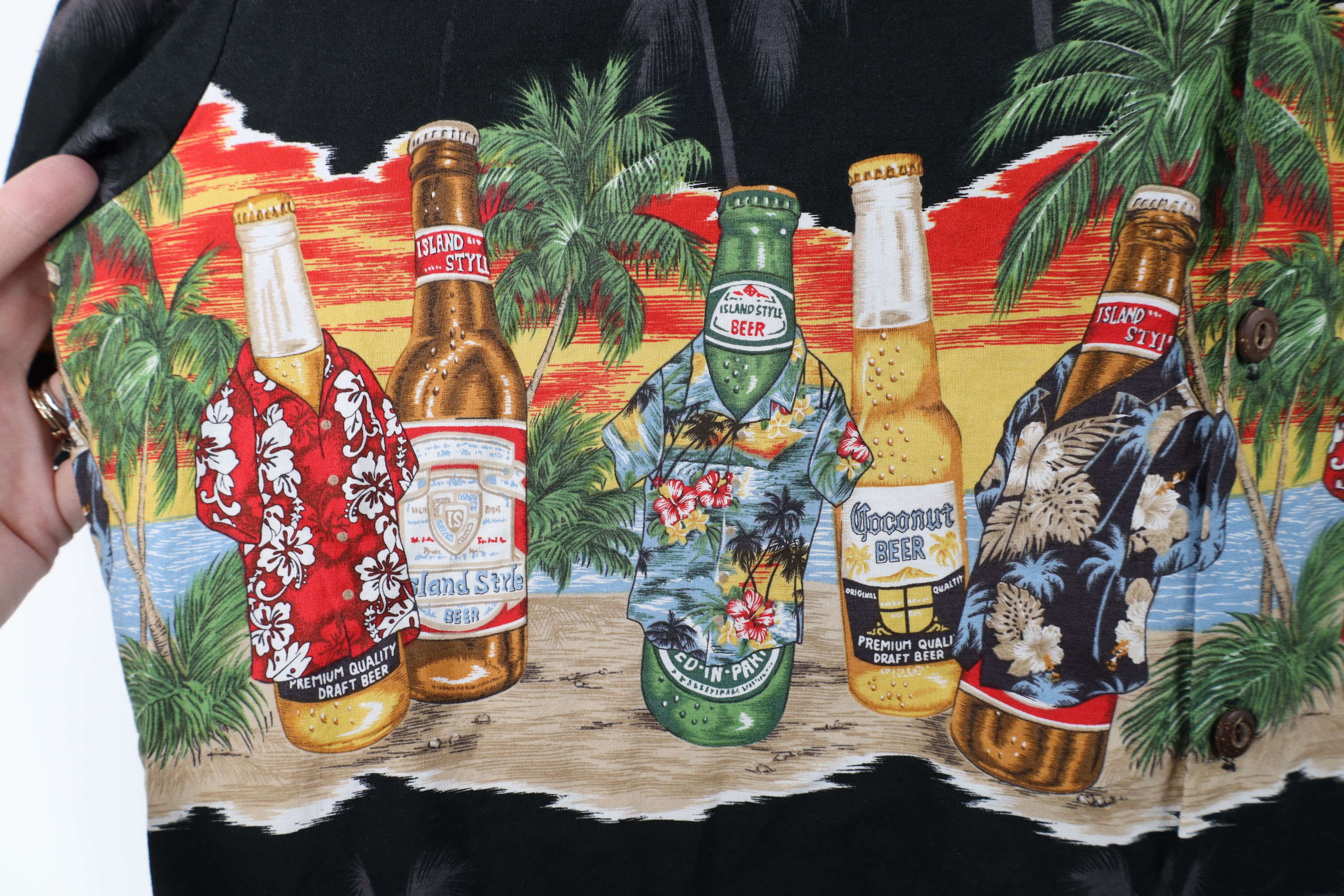 Vintage Vintage 90s Streetwear Beer Camp Collar Button Shirt USA Size US XL / EU 56 / 4 - 8 Thumbnail