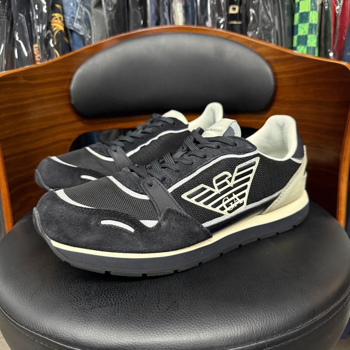 Armani Armani Casual Black Lowtop Sneakers 10 Men Size US 10 / EU 43 - 1 Thumbnail
