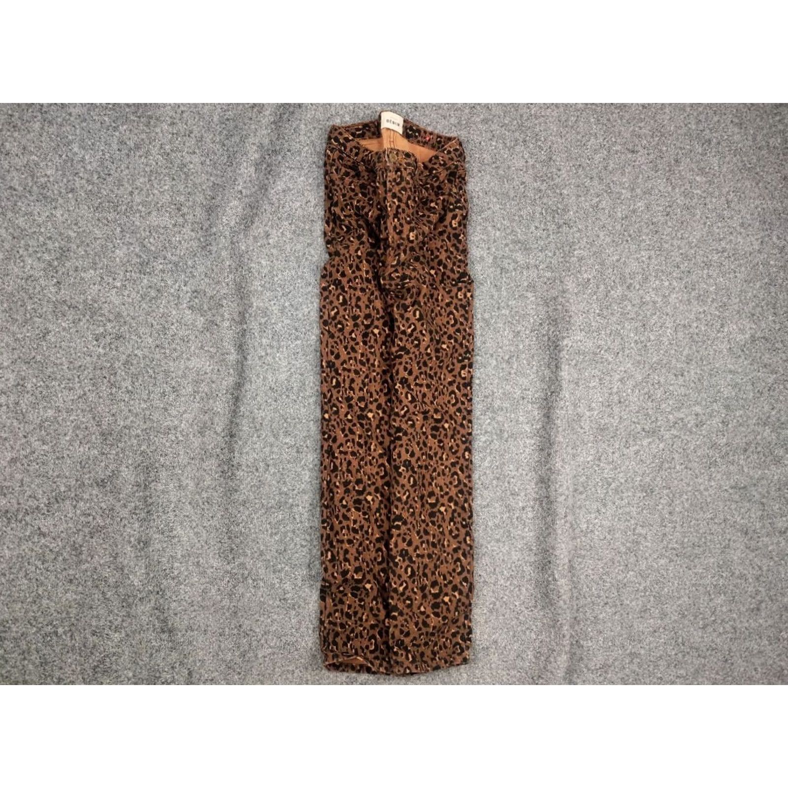 Vintage Sezane France Design Art Leopard brown Denim Ankle Jeans Size 27" / US 4 / IT 40 - 2 Thumbnail