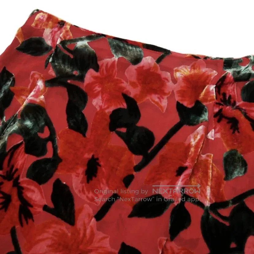 Yohji Yamamoto Yohji Yamamoto 1997ss Floral Velvet Skirt. Size 22" - 3 Thumbnail