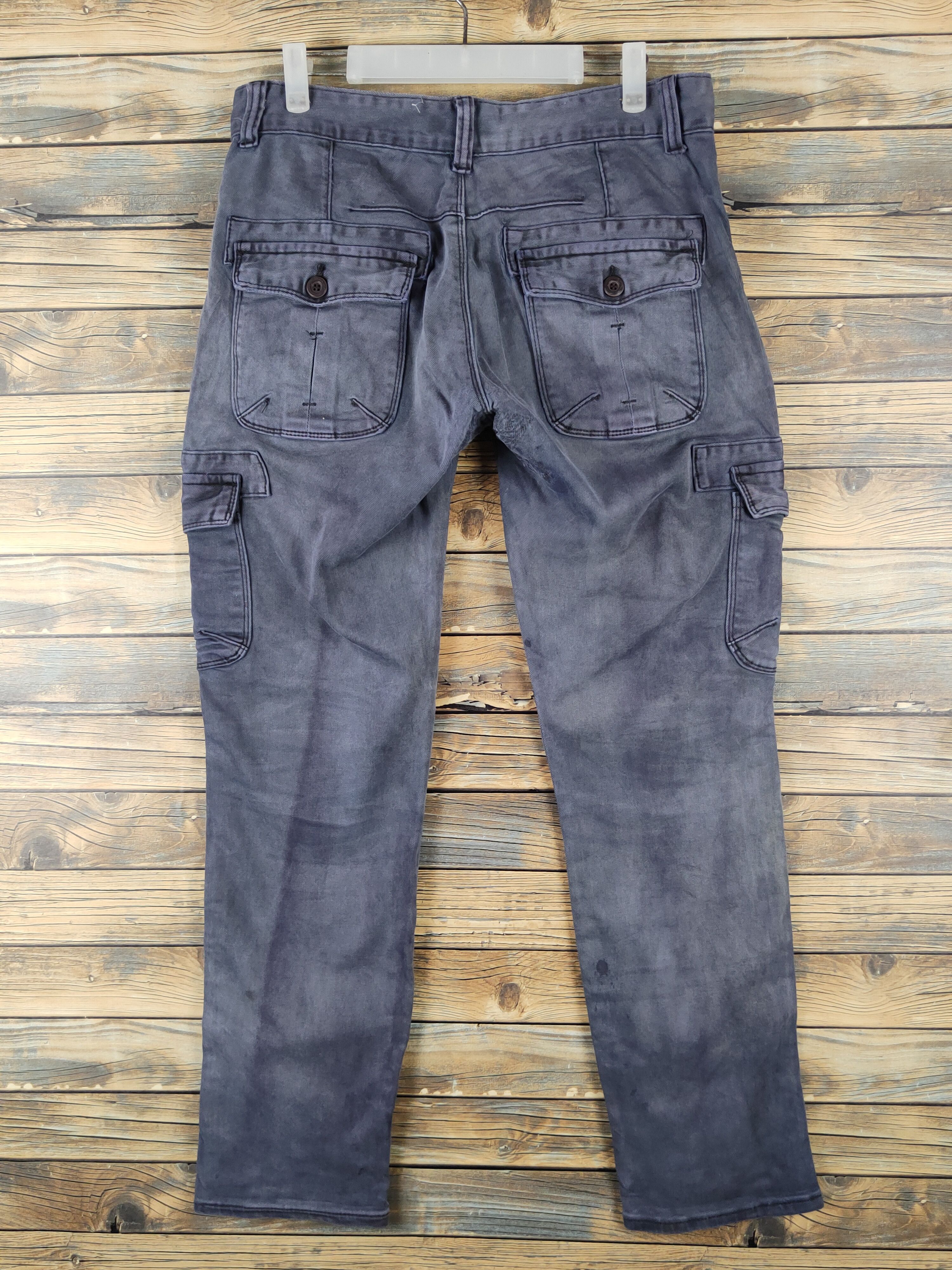 Japanese Brand DL Adorable Navy Faded Multipocket Tactical Cargo Pants #301 Size US 31 - 8 Thumbnail