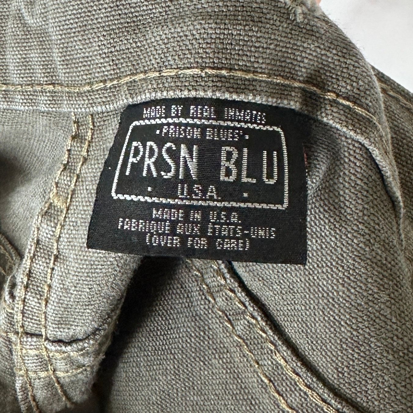 Vintage Prison Blue Grey Double Knee Work Pants Size US 31 - 9 Thumbnail