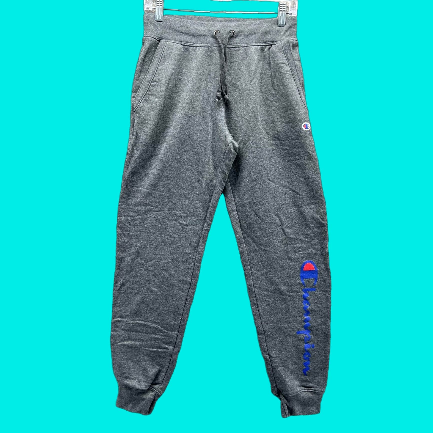Champion Champion Sweatpants Mens Small Gray Fleece Jogger Pants Logo Athletic Lounge Size US 29 - 1 Thumbnail