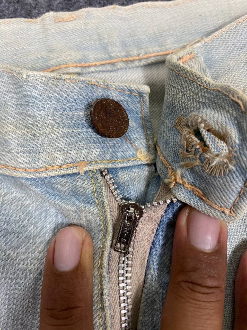Vintage vintage japan bootcut flare stained distressed denim Size US 33 - 12 Thumbnail