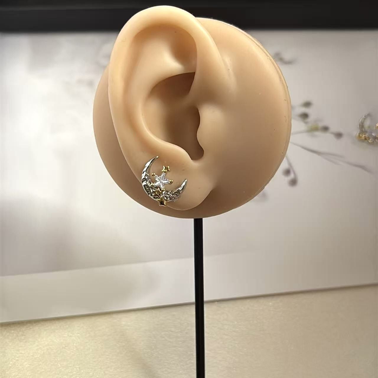 Other Stat and Moon Stud Earrings for Men Women Hip Hop Unisex Size ONE SIZE - 7 Thumbnail