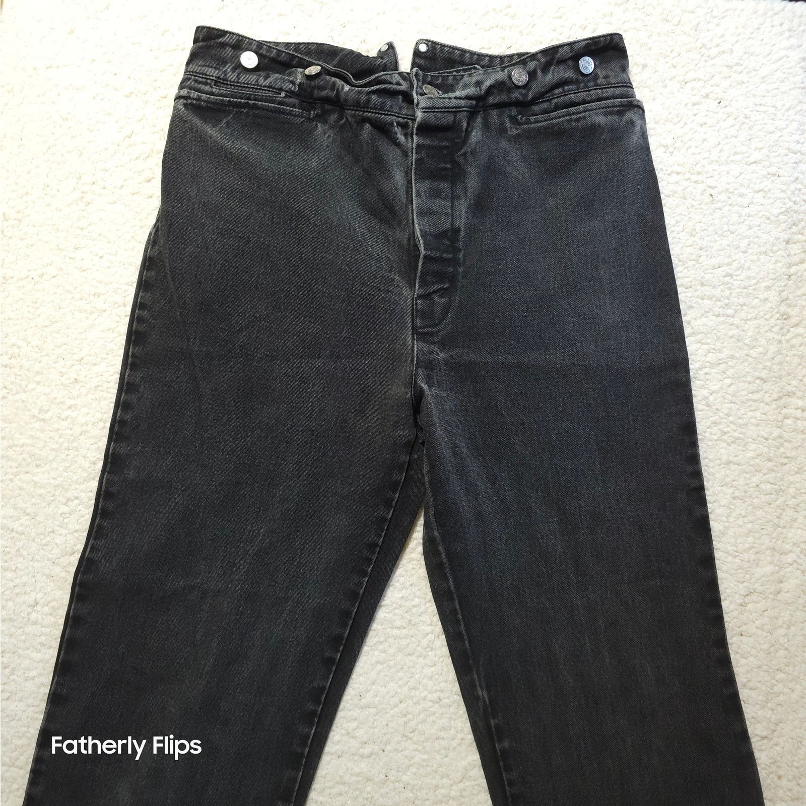 Other WAH Makers Black Cinch Back Jeans Size 36 Button Fly Denim Size US 36 / EU 52 - 2 Thumbnail