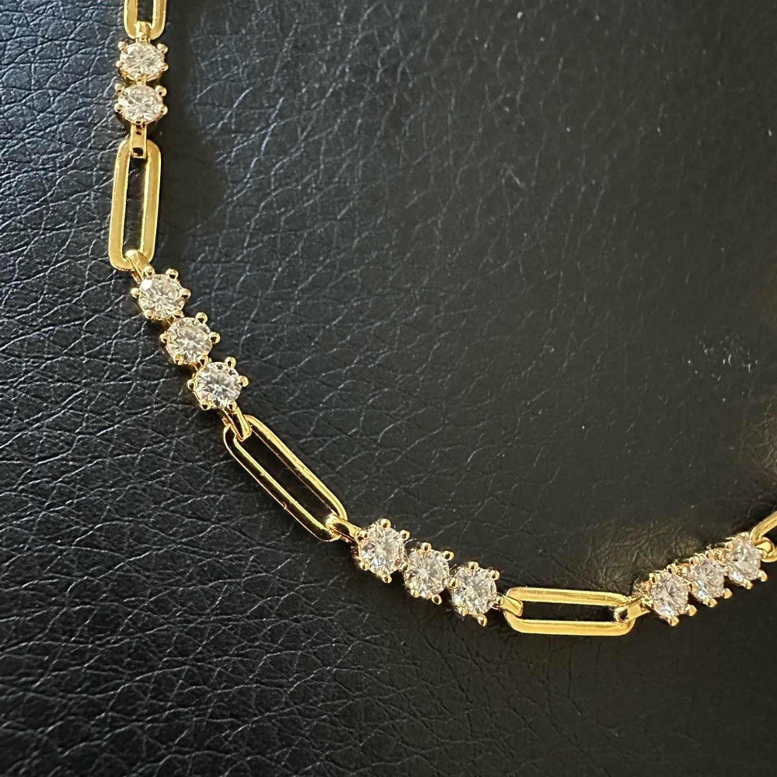 Other 18K Gold Sterling Silver Moissanite Paper clip Necklace $240 Size ONE SIZE - 3 Thumbnail