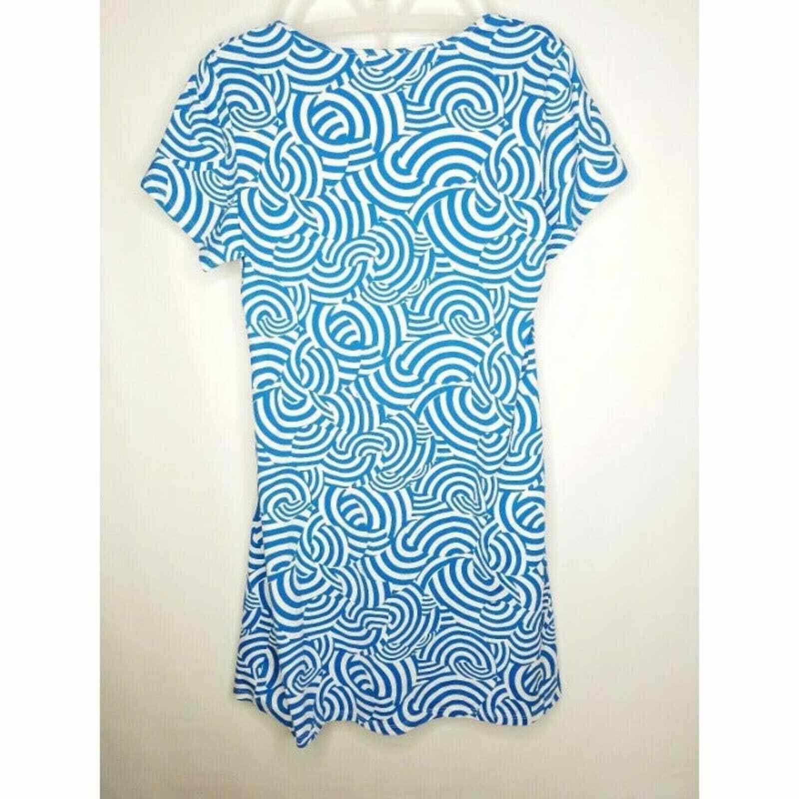 Molly Goddard Menswear Melly M Short Sleeve Shirt Dress Blue White Swirl Stipes See Size ONE SIZE - 3 Thumbnail