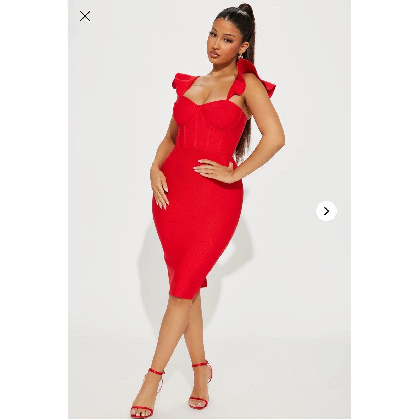 NWT fashion nova alani Bandage Midi Corset Dress Red 2X