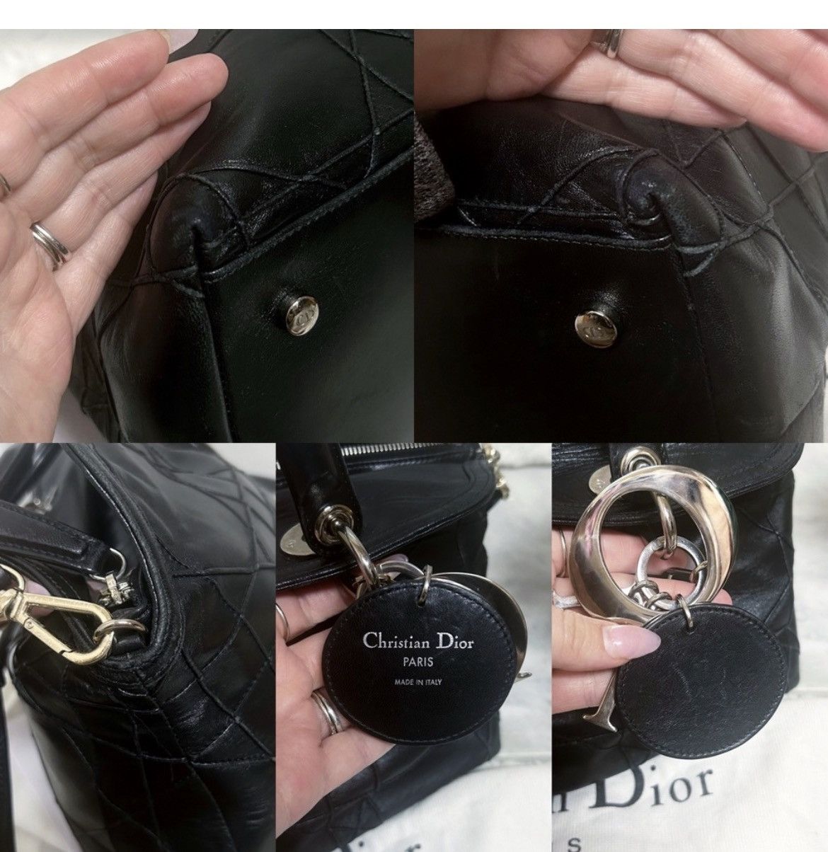 Dior Authentic Dior Gorgeous Black Medium Cannage Granville Bag Size ONE SIZE - 11 Thumbnail