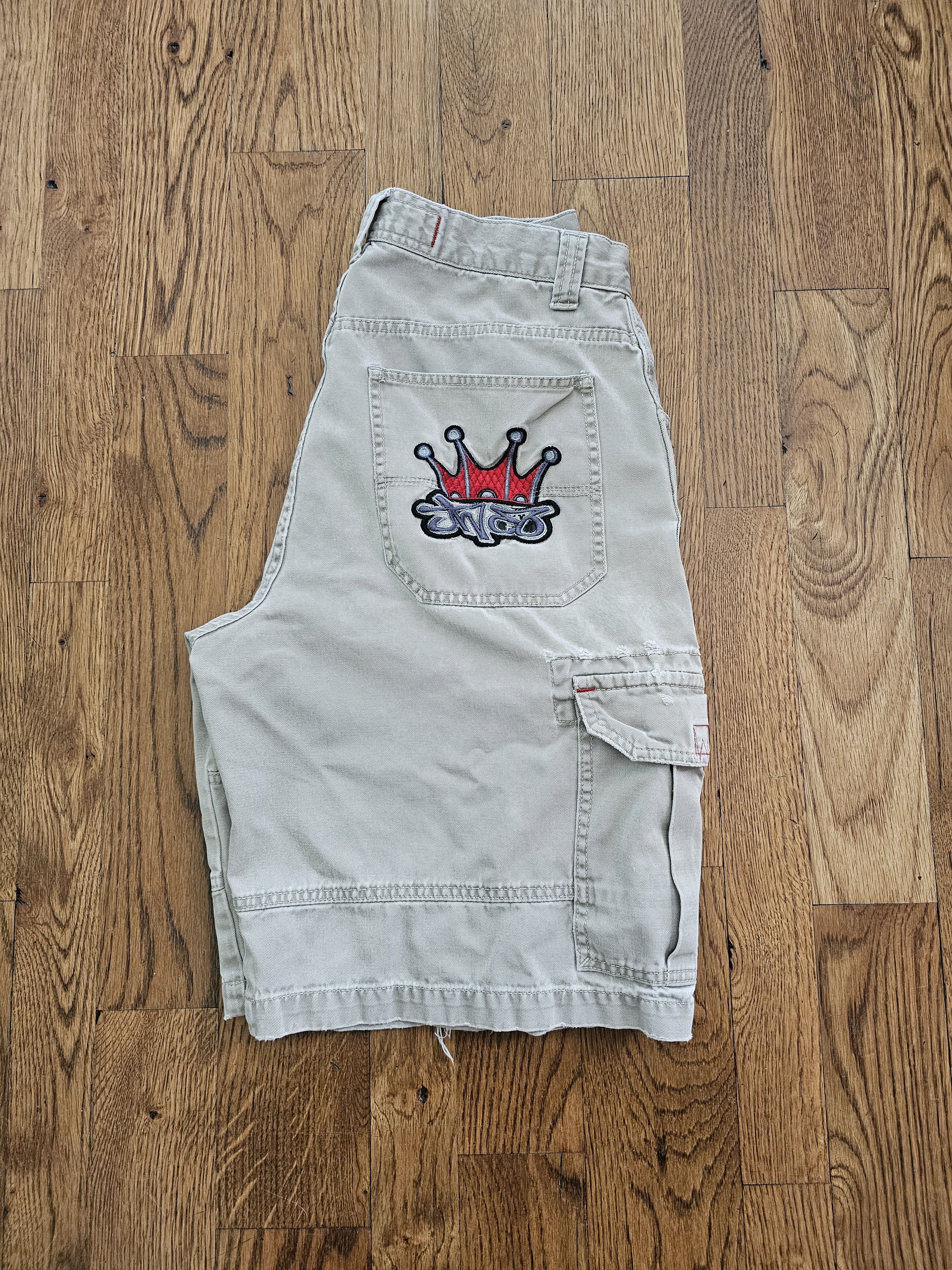 Image of Y2K Jnco Crown Cargo Shorts in Khaki, Men's (Size 30)