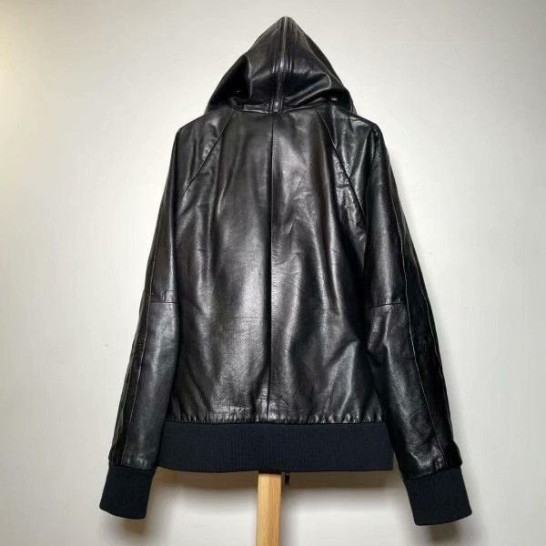 Japanese Brand 02DERIV Leather Jacket Hooded Zip. Size US L / EU 52-54 / 3 - 3 Thumbnail