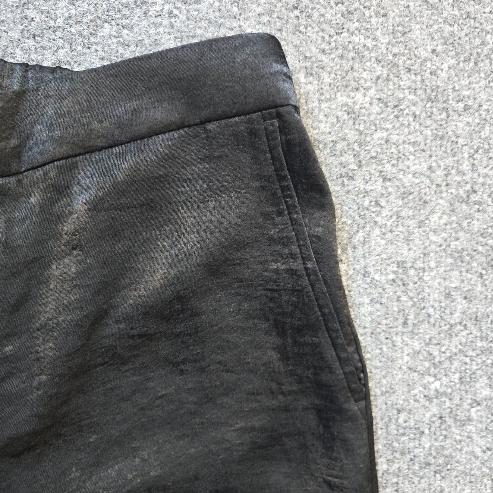 Banana Republic Banana Republic Pants Womens Size 4 Black Satin Rowan Wide-Leg Cropped Cocktail U.S. Shipping Women Size 27" / US 4 / IT 40 - 3 Thumbnail