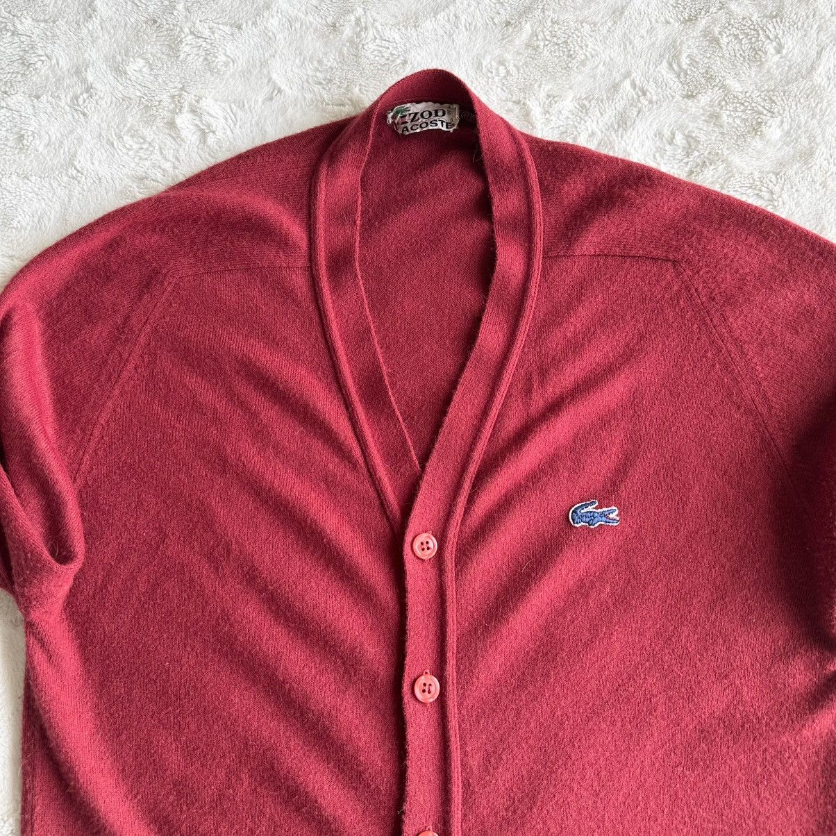 Lacoste Vintage Izod Lacoste Cardigan Sweater Men Medium Red Acrylic Size US M / EU 48-50 / 2 - 3 Thumbnail