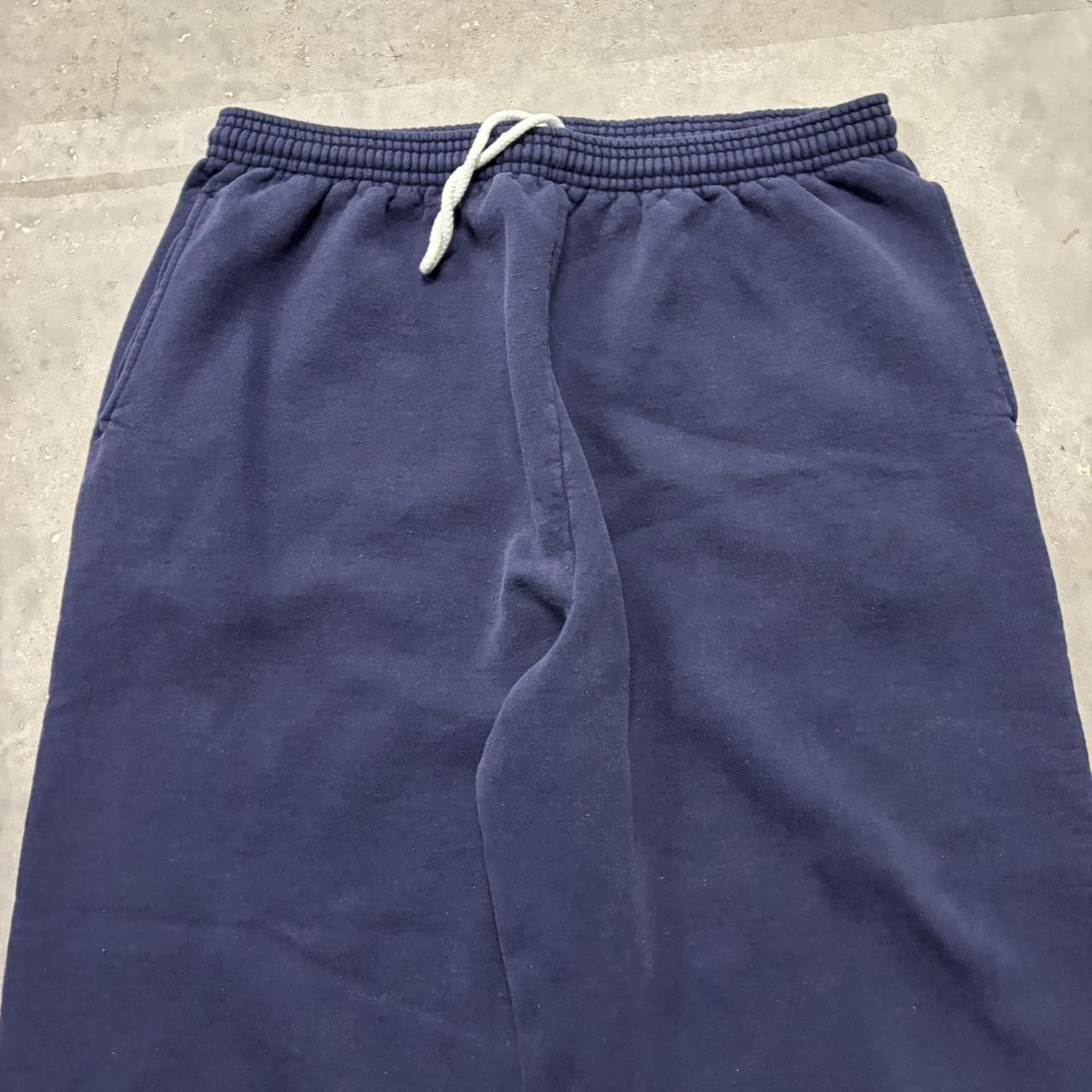 Japanese Brand × Vintage Crazy Vintage Y2K/2000s Baggy Navy Blue Essential Sweatpants! Size US 32 / EU 48 - 4 Thumbnail