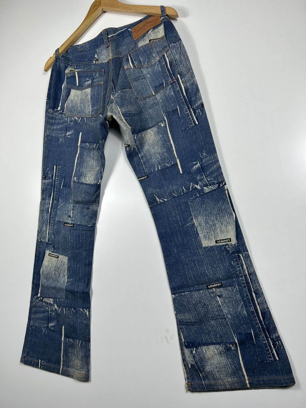 Super Lovers 🔥Vintage Y2K Super Lover Pacthwork Flared Denim Size 28" / US 6 / IT 42 - 16 Thumbnail