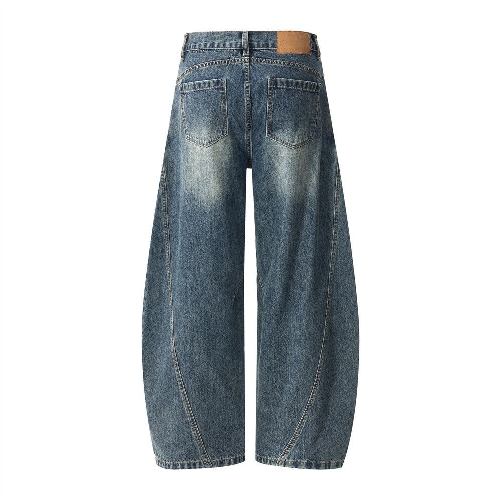 Jean Vintage men's distressed washed casual scimitar jeans Size US 32 / EU 48 - 2 Thumbnail