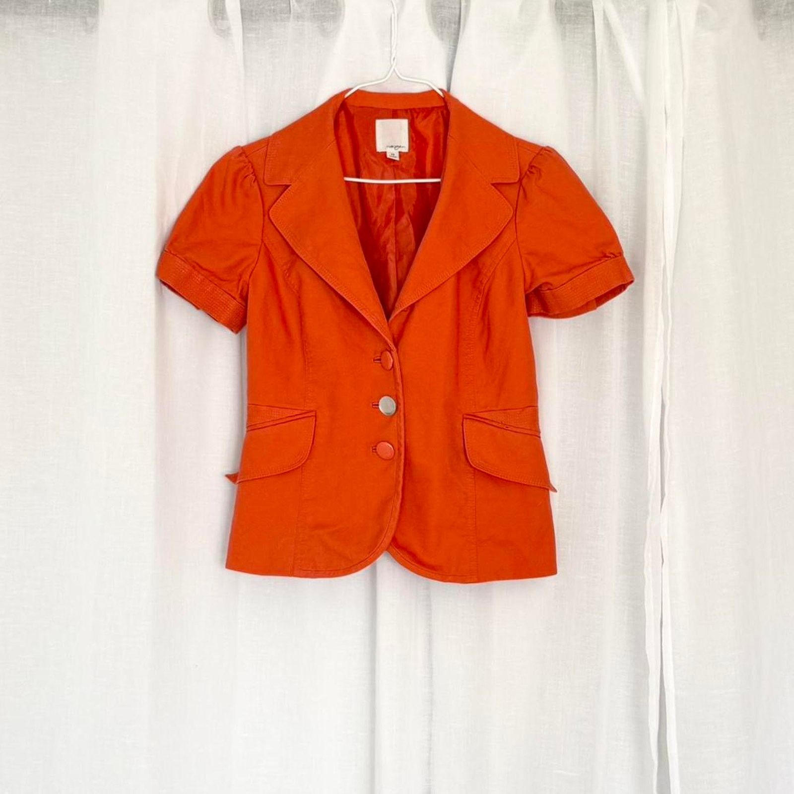 Vintage ✿ ⋆ 𓆩♡𓆪 Halogen Short Sleeve Blazer Peacoat Jacket 𓆩♡𓆪 Size XS / US 0-2 / IT 36-38 - 1 Thumbnail