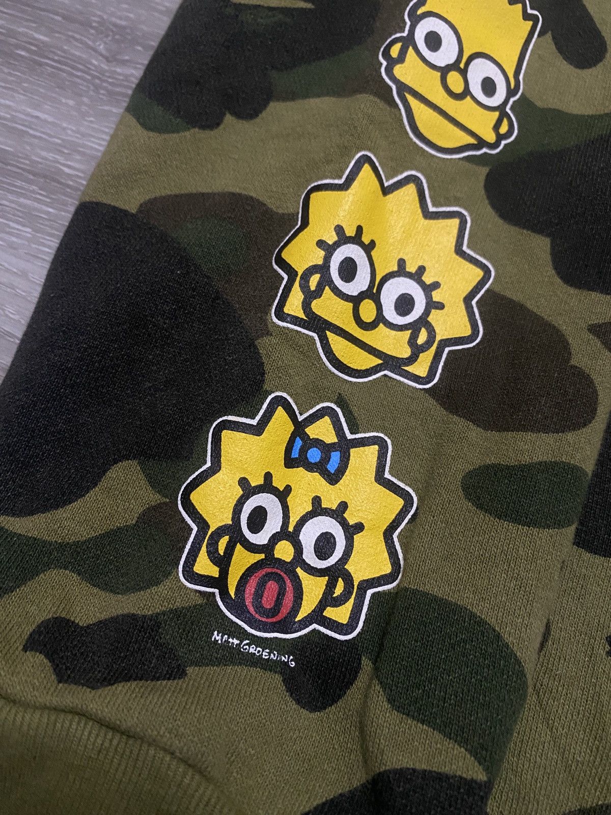Bape RARE - BAPE X THE SIMPSONES GREEN CAMO FULL ZIP HOODIE Size US XL / EU 56 / 4 - 5 Thumbnail