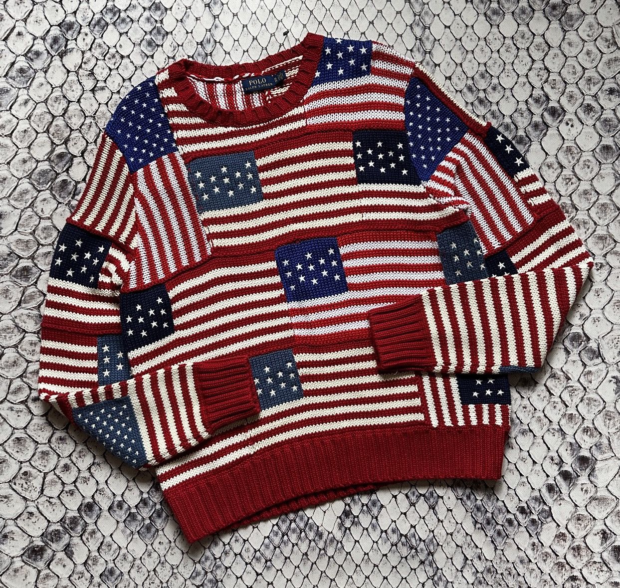 Polo Ralph Lauren Polo Ralph Lauren American Flag USA Knit Sweater Patchwork Size XL / US 12-14 / IT 48-50 - 2 Thumbnail