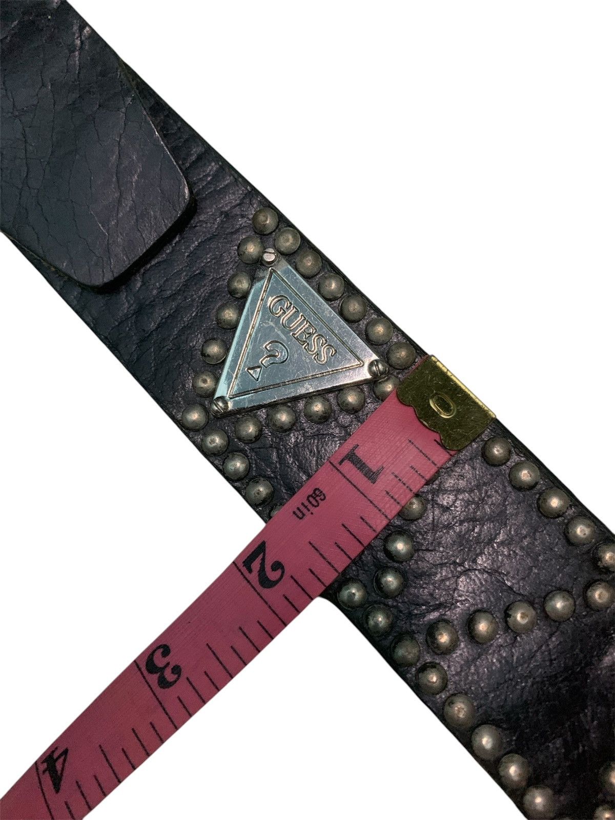 Guess × Leather 💥Vtg Guess Studs Leather Belt Size ONE SIZE - 6 Thumbnail