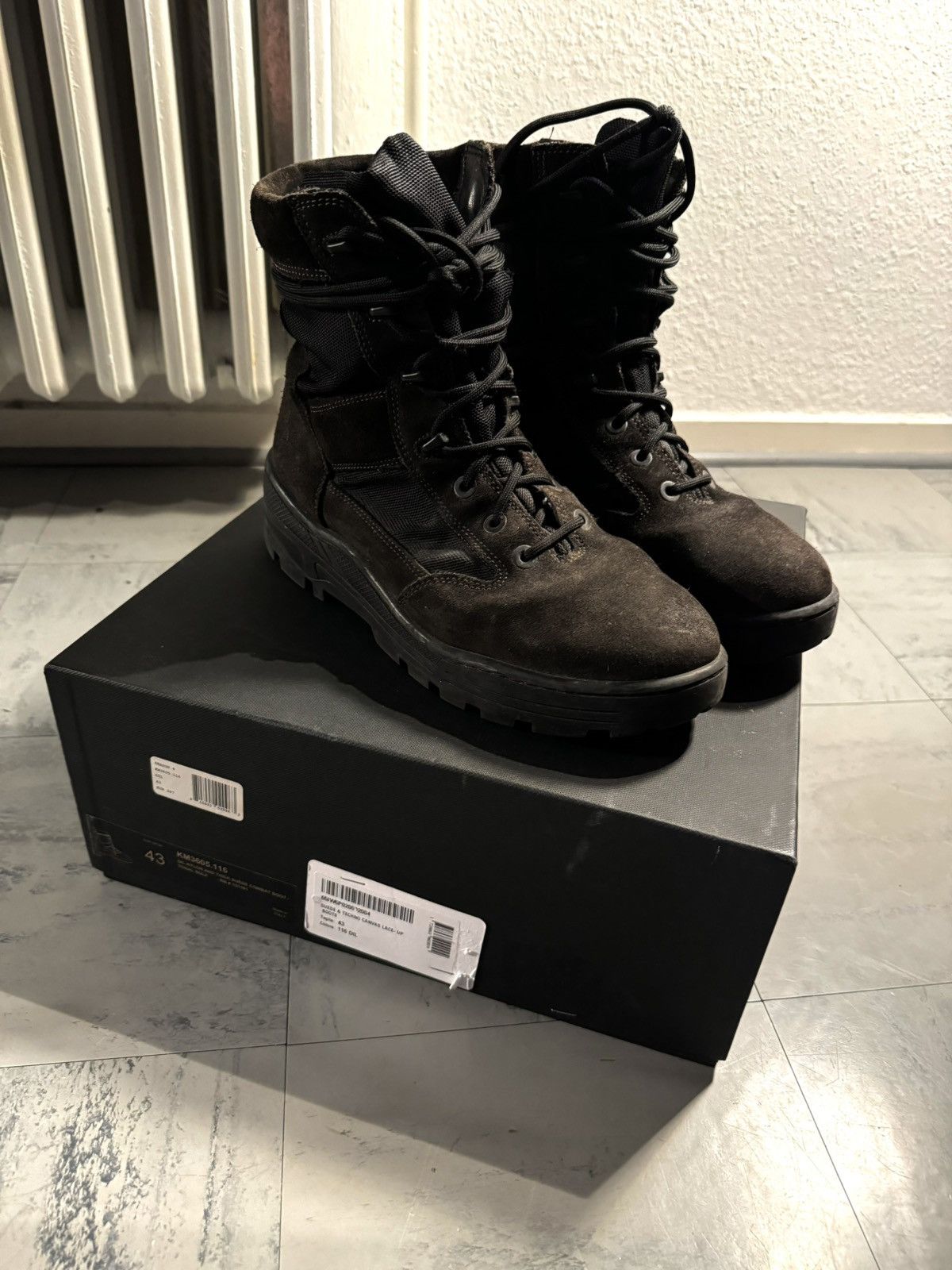 image of Yeezy Season 4 Oil Combat Boots in Brown, Men's (Size 10)