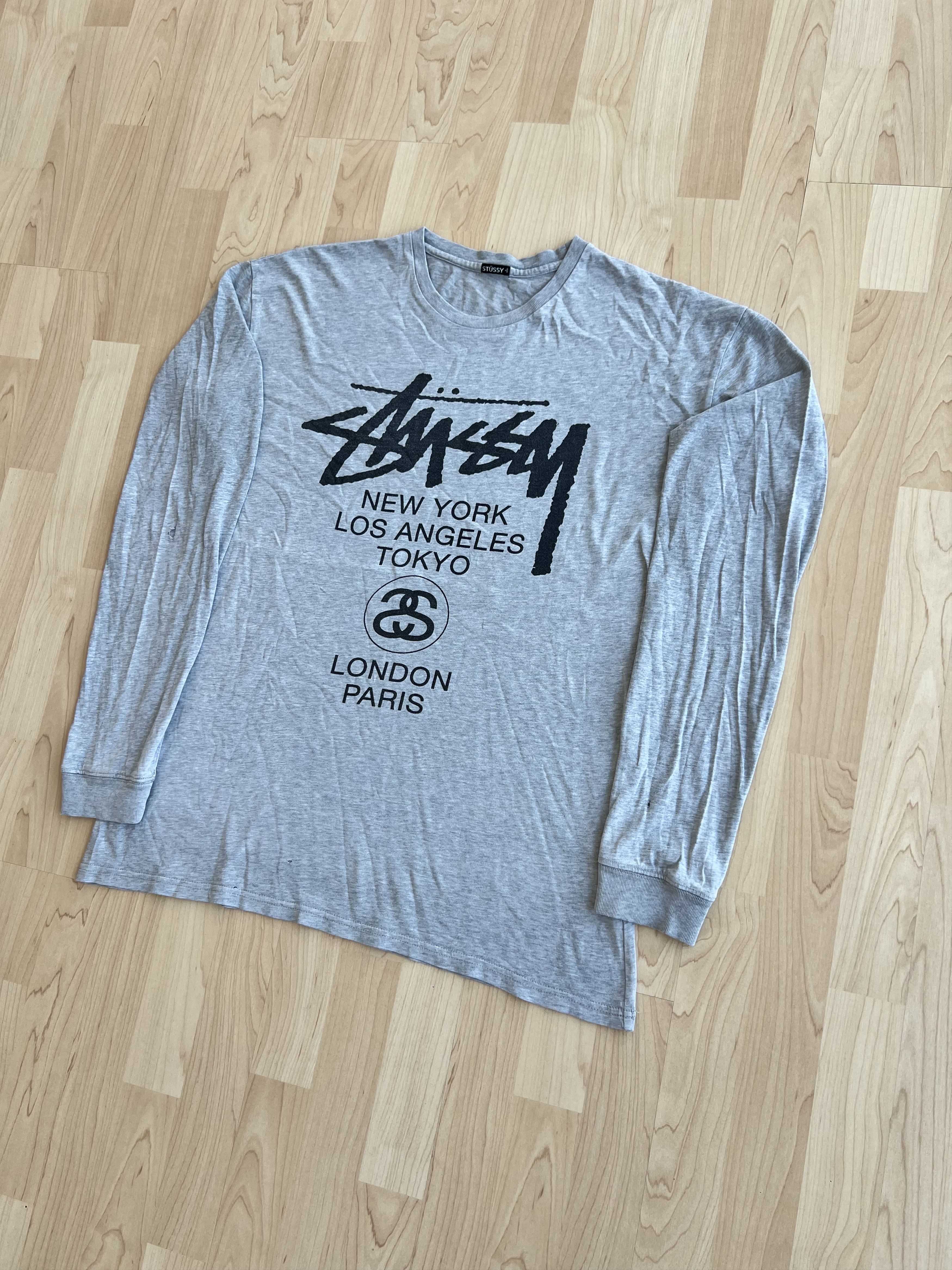 Stussy Vintage Stussy Tour Distressed Long Sleeve Tee Size US L / EU 52-54 / 3 - 2 Thumbnail