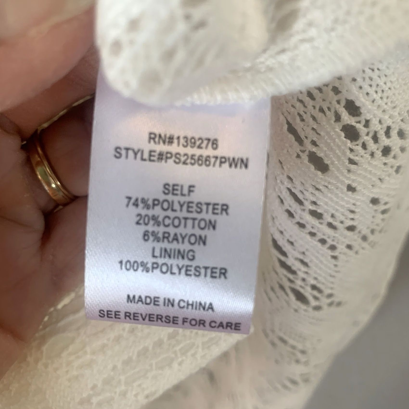 Vintage Pale Sky Top Women L White Eyelet Open Knit Boho Secretary Button Collared Blouse Size L / US 10 / IT 46 - 5 Thumbnail