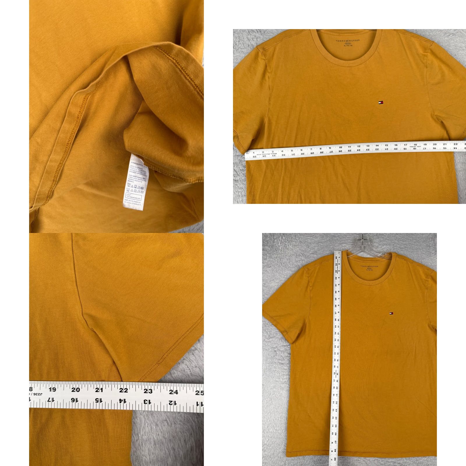 Tommy Hilfiger Tommy Hilfiger Shirt Adult XL Yellow Crew Neck 100% Cotton Blend Logo T-Shirt Men Size US XL / EU 56 / 4 - 8 Thumbnail