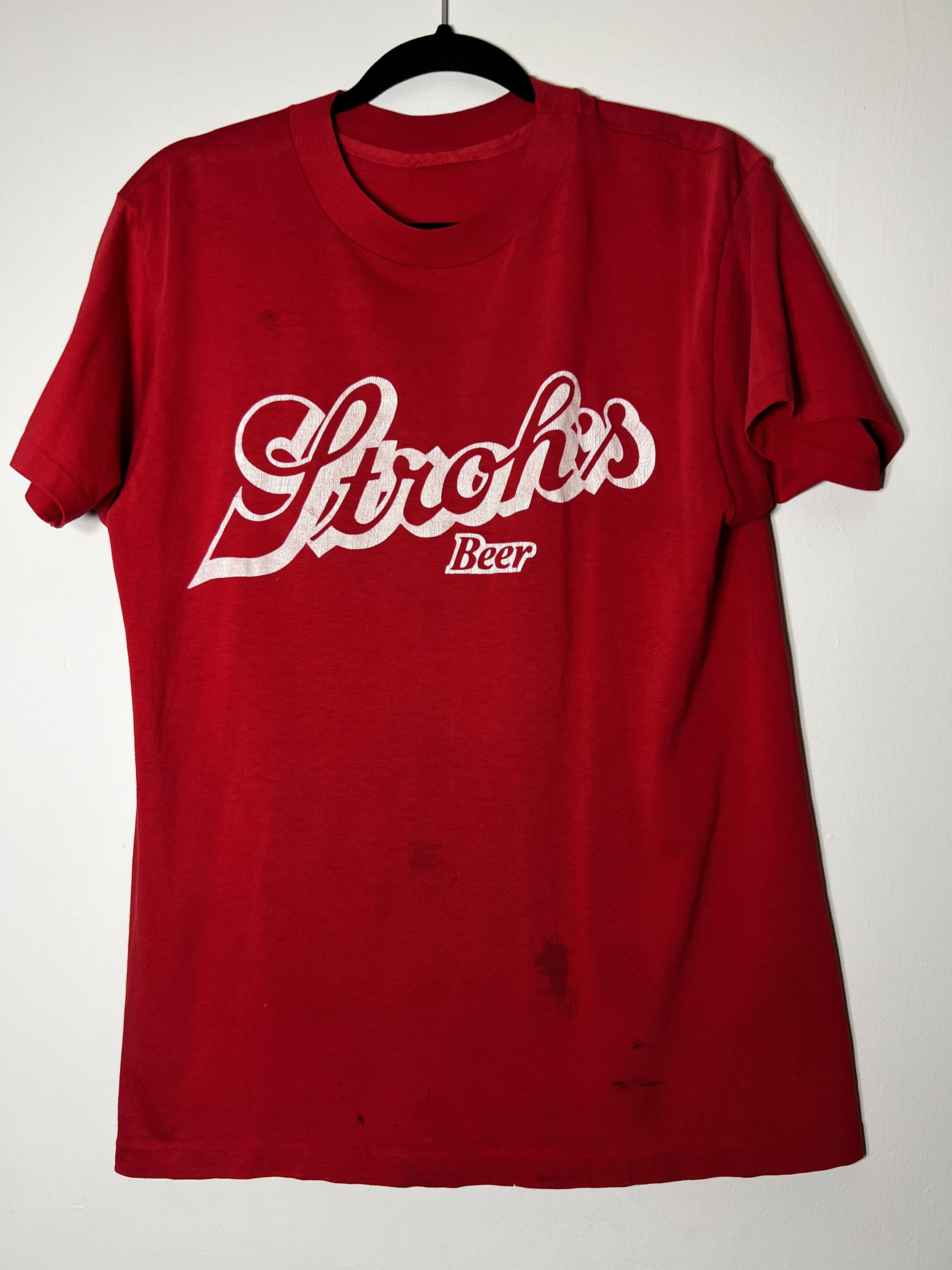 Other × Vintage Vintage 1970's Stroh's Beer Logo Single Stitch T-Shirt Size US M / EU 48-50 / 2 - 1 Thumbnail