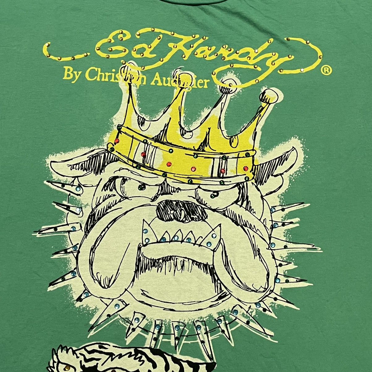 Ed Hardy Vintage Y2K Ed Hardy Bulldog Crown Forever Studded Logo Tee Size US XXL / EU 58 / 5 - 4 Thumbnail