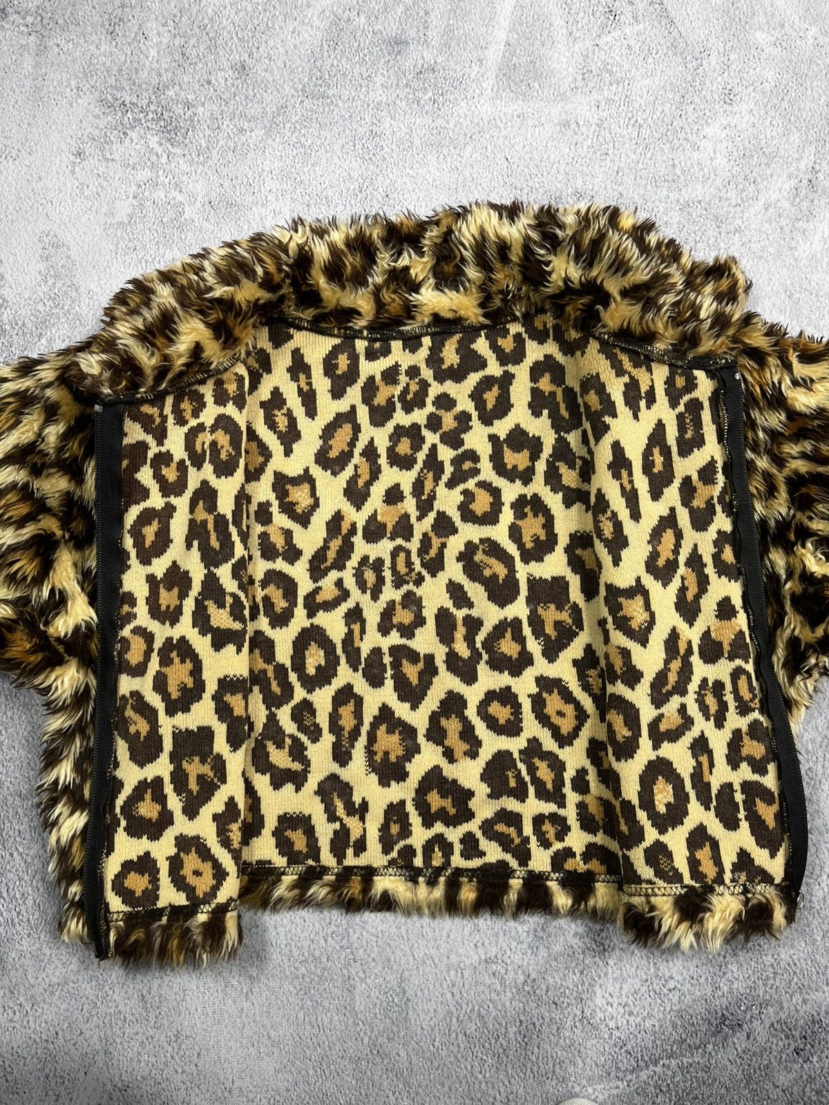 20471120 × Japanese Brand × Vintage Vintage 90s leopard fur faux cropped 3/4 sleeve jacket S Size S / US 4 / IT 40 - 7 Thumbnail