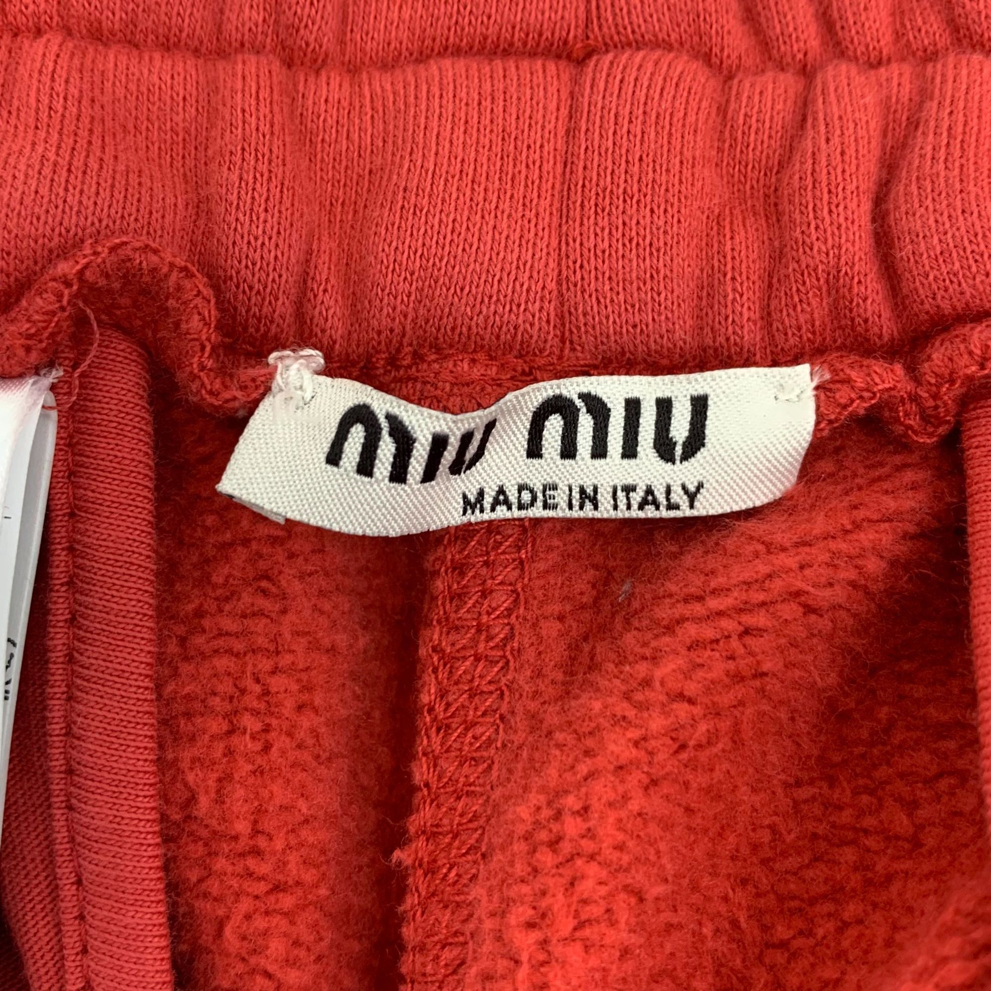 Miu Miu Miu Miu Red Cotton Logo Print T-Shirt and Shorts Set (Size S Size XS / US 0-2 / IT 36-38 - 2 Thumbnail