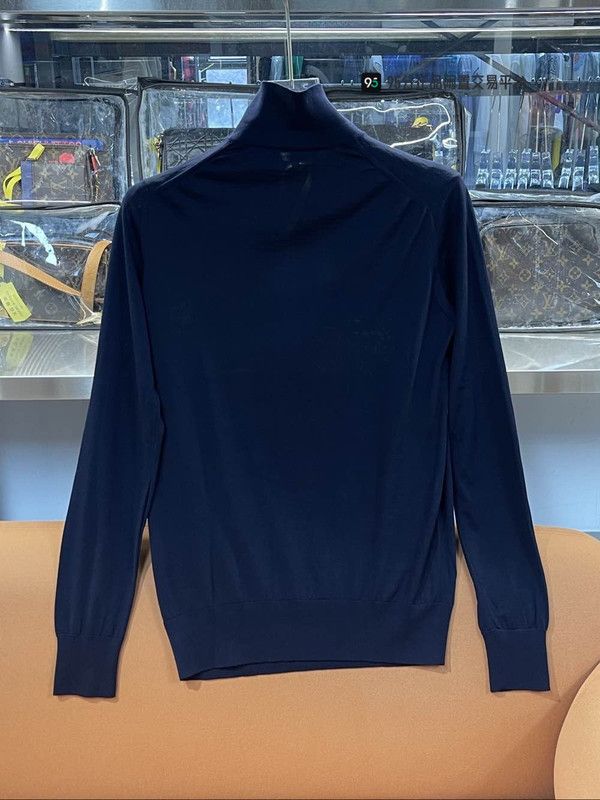 Loro Piana Loro Piana FW22 Men's Navy Long-Sleeve Polo Size US M / EU 48-50 / 2 - 1 Thumbnail