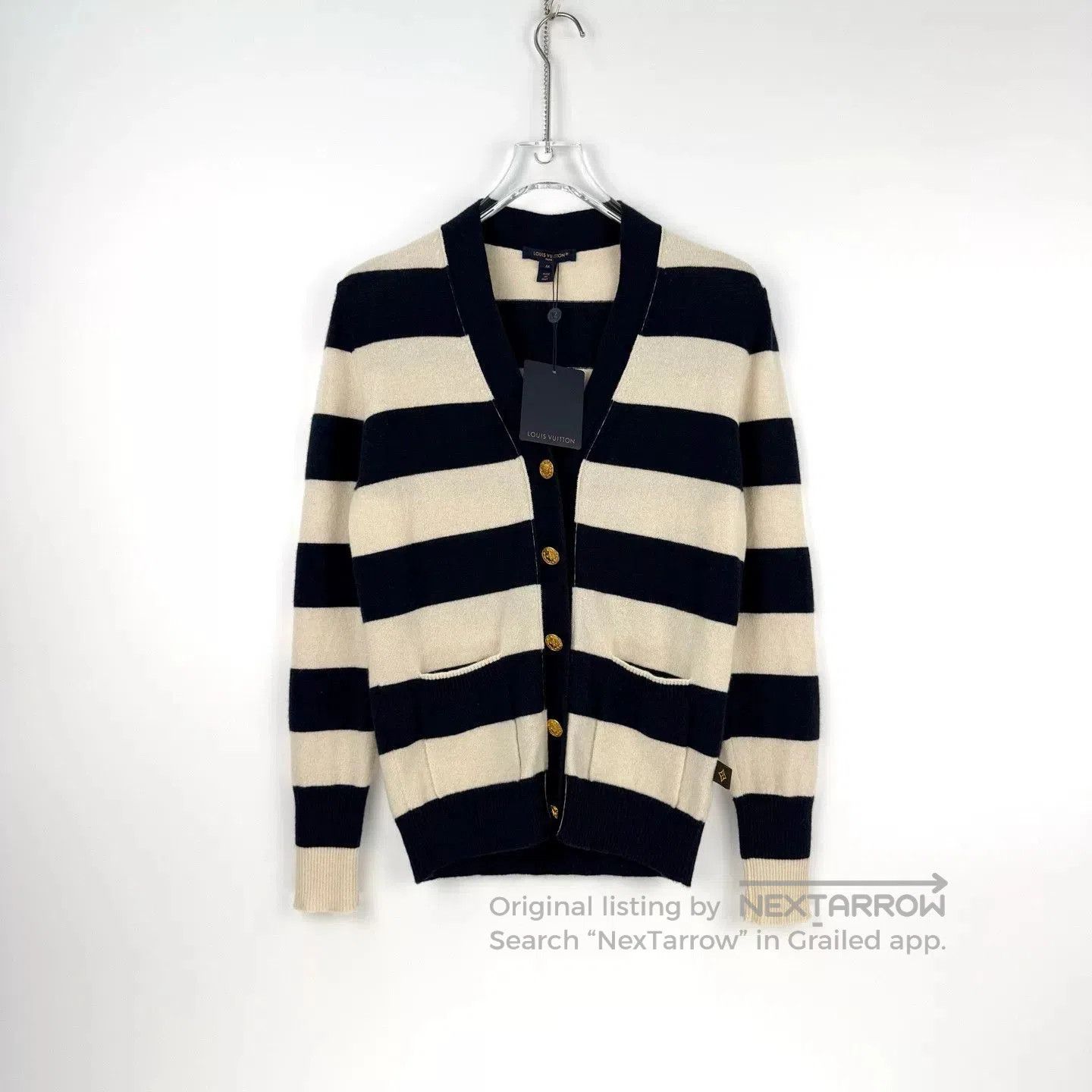 Louis Vuitton Louis Vuitton Blue White Stripe Cashmere Cardigan. Size US M / EU 48-50 / 2 - 3 Thumbnail